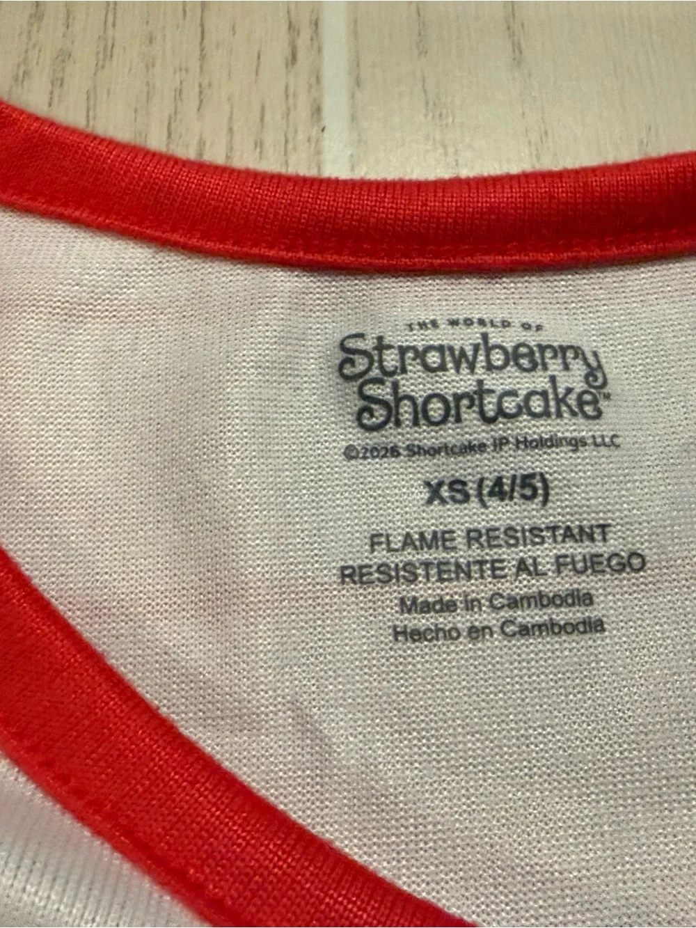 Strawberry‎ Shortcake Girls Pajama Set XS 4/5 Pink Red Shorts PJs NWT